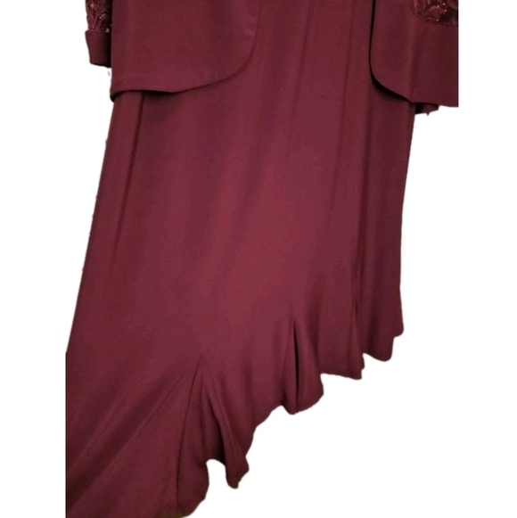 Merlot Color Dress with Sequin matching Jacket Women's Size 6 NEW - Picture 5 of 13